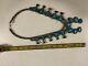 Vtg Old Pawn Squash Blossom Silver Turquoise Necklace Antique Rare