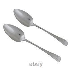 William Bateman Silver Cutlery Old English Pair Serving Spoons 8 3/4 1815