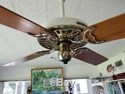 100 Year Old Hunter C17 Antique Électrique 52 Ceiling Fan-vintage-musée Restauré