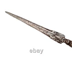 1800 Ancienne antique vintage en acier de Damas forgé à la main rare tête de lance en fer