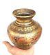 1850 Old Vintage Antique Ganga-jamna Artisanal Gravé Rare Pot D'eau En Laiton