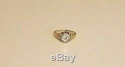 1910ish Antique 14k Or Filigrane Old Cut Diamond Ring Européenne. 33ct