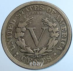 1912 États-unis Liberté Antique Old Vintage W Centes 5 Cent Coin I108523