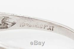 1920 Antique 10 000 $ 2ct Old Coussin Euro Diamond Cut Platinum Filigree Bague