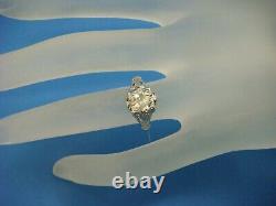 1.00 Carat Old Mine Cut Diamond Art-déco Antique Filigree Ring 14 K. Or