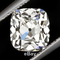 1 Carat Gia Certifié K Vvs1 Ancienne Mine De Diamant Antique Idéal Cut Coussin Vintage