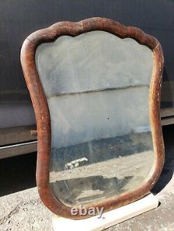 20x26 Antique Vintage Old Oak Wood Wooden Wall Dresser Vanity Beveled Mirror