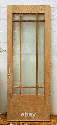36x83x1.75 Antique Vintage Old Wood Wooden Exterior Entry Door 9 Verre De Fenêtre