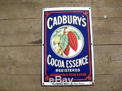 38270 Old Antique Vintage Émail Inscrivez-vous D'annonce Cadbury Cocoa Tin Can Box