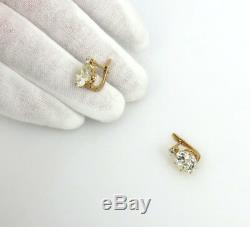 7.0ct Antique Européenne Et Ancienne Mine À Diamants En Or 18 Carats Boucles D'oreilles