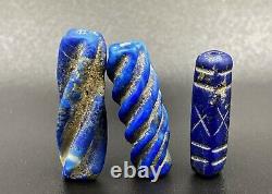 Ancien Collier de Bijoux Vintage en Lapis-Lazuli Perle Antique de l'Empire Sasanien Historique