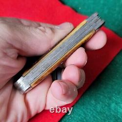 Ancien Couteau de Poche Pliant Camillus à 4 Lignes en Os de Cerf Vintage et Antique