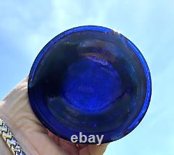 Ancien Vase Fenton Vintage Antique en Verre de Carnaval April Showers en Verre Bleu 10.75
