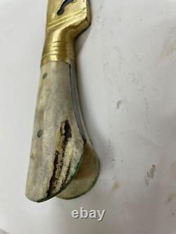 Ancien Vintage Damascus Dagger Sword Barasingha Handmade Old Rare Collectible
