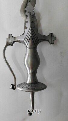 Ancien Vintage Damascus Nagni Épée Curvée Fabriquée À La Main Vieille Collection Rare