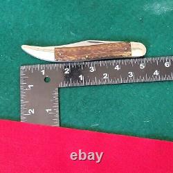 Ancien couteau de poche Wadsworth Worm Groove Bone Texas Toothpick de collection