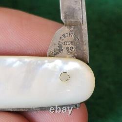 Ancien couteau de poche à embout stylo en perle égal de grande taille de Southington