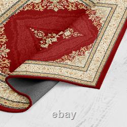 Ancien tapis de kilim turc ottoman rouge vintage antique facile à laver de taille moyenne 72x48
