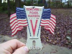 Années 1940 Antique Pearl Harbor Ww2 Plaque D'immatriculation Topper Vintage Chevy Ford Hot Rod