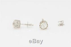 Antique 10 000 $ 2ct Old Euro Diamond 18k Or Blanc Boucles D'oreilles Éternité