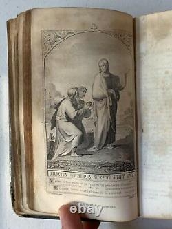 Antique (1862) Bible Française Nouveau Livre De Parishioner En Latin Et Français Vieux Vintage