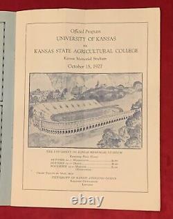 Antique 1927 Kansas Vs Kansas State Football Program Vintage Early Old College