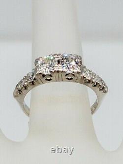 Antique Années 1930 Art Déco 1.25ct Old Euro Diamond Platinum Wedding Band Ring
