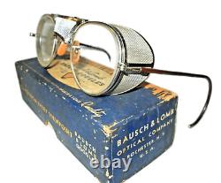 Antique Bausch Et Lomb Goggles Rayban Lunettes De Sécurité Vtg Vieux Spectacles No Box
