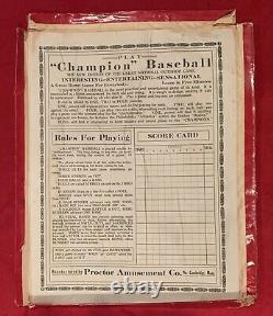 Antique Circa 1915 Jeu De Champion De Baseball Jeu De Conseil D'administration Début 1910's Old Vintage