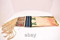 Antique Old Cheyenne Native American Indian Perled Pipe Bag 26 Long Vintage