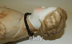 Antique Parian Head 20 Dresde Gentleman Doll Molded Blonde Hair Old Body