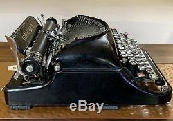 Antique Remington Rand 5 Portable Typewriter + Dur Carry Case Vieux Type Vintage