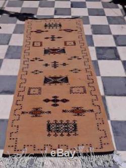 Antique Tapis Marocain. Tapis Vieux. Antique Handmad Berbere Millésime Tapis De Laine