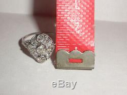 Antique Victorian 0,80 Ct Diamant Ancienne Taille De L'anneau De Platine 7 Mine À