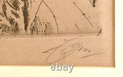 Antique Vintage Anders Zorn (suédois, 1860-1920) Dessin De Gravure, Peinture Vieux
