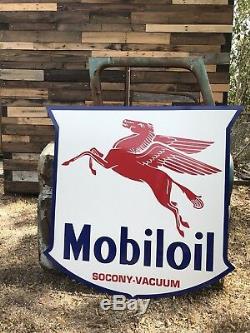 Antique Vintage Old Style Mobil Oil Service Station Pegasus Sign Mobiloil 40