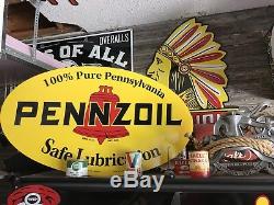 Antique Vintage Old Style Pennzoil 40 Signe