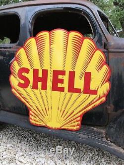 Antique Vintage Old Style Shell Essence Et Huile Signe 40