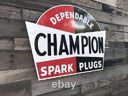 Antique Vintage Vieux Style Champion Spark Plugs Sign