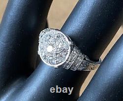 Bague en diamant ancienne et vintage GIA 2650 $, en or 18 carats, avec des diamants taillés à l'ancienne de taille européenne, taille 4.5.