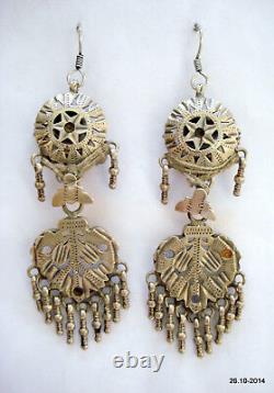 Boucles d'oreilles en argent ancien tribal vintage bijoux de gitane antique tribal
