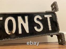 C1950's Fulton Street Antique Sign Brooklyn Ny Vintage Old Nyc New York X-rare