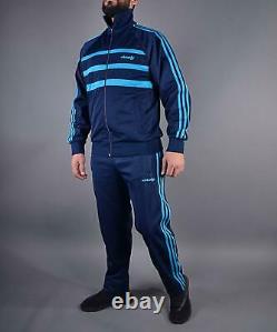 Classique Adidas Hommes Poursuite Costume Vieille École Vintage Tracksuit Blue Zebra