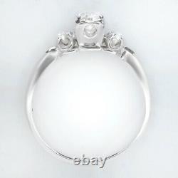 Cru H Si1 Ancienne Mine Cut Diamond 18k White Gold Engagement Ring Antique 0.5ct