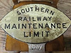 Enseigne de maintenance de chemin de fer du Sud Ancienne enseigne vintage Rare Antique Orig