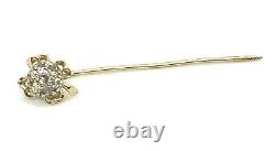 Épingle de cravate en diamant de mineur ancienne en or 14 carats vintage