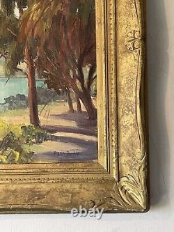 Eugène Dunlap Antique California Plein Air Paysage Peinture À L'huile Vieux Vintage 50