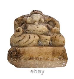 Figure / Statue en marbre antique ancien et vintage sculpté à la main de Dieu Ganesha des années 1850
