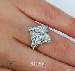 Gia 3.78ct Antique Art Déco Old Marquise Diamond Engagement Wedding Ring Plat