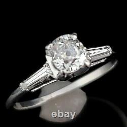 Gia G/ Vs2 Old Mine Cut Diamond Platinum Ring Engagement Vintage Estate Cadeau